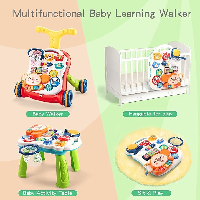 CUTE STONE Sit-to-Stand 2 in 1 Learning Walker (modes)