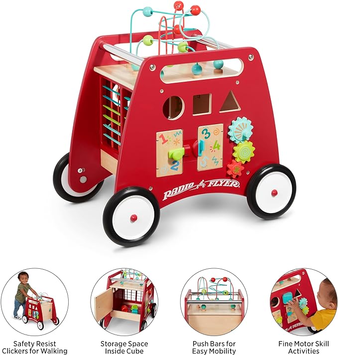 Radio Flyer Deluxe Push & Play Cube Walker (features)