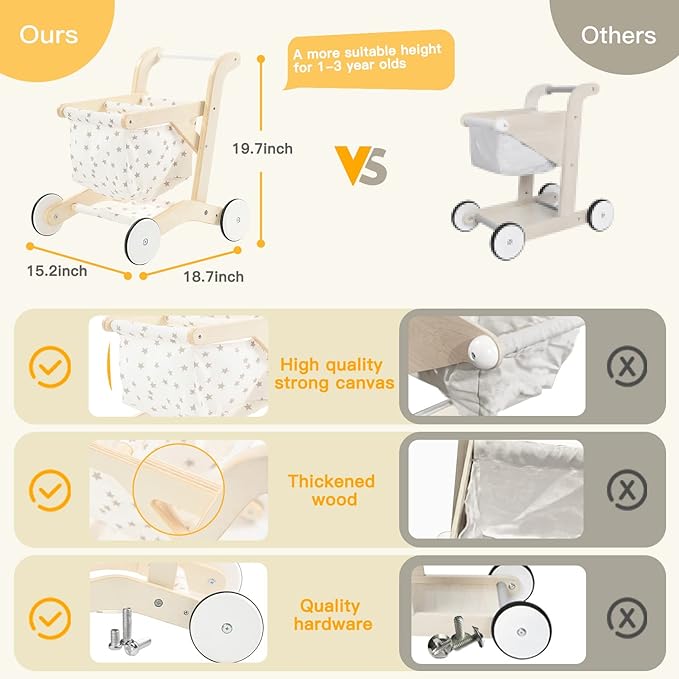 labebe Baby Push Walker Doll Stroller (quality)